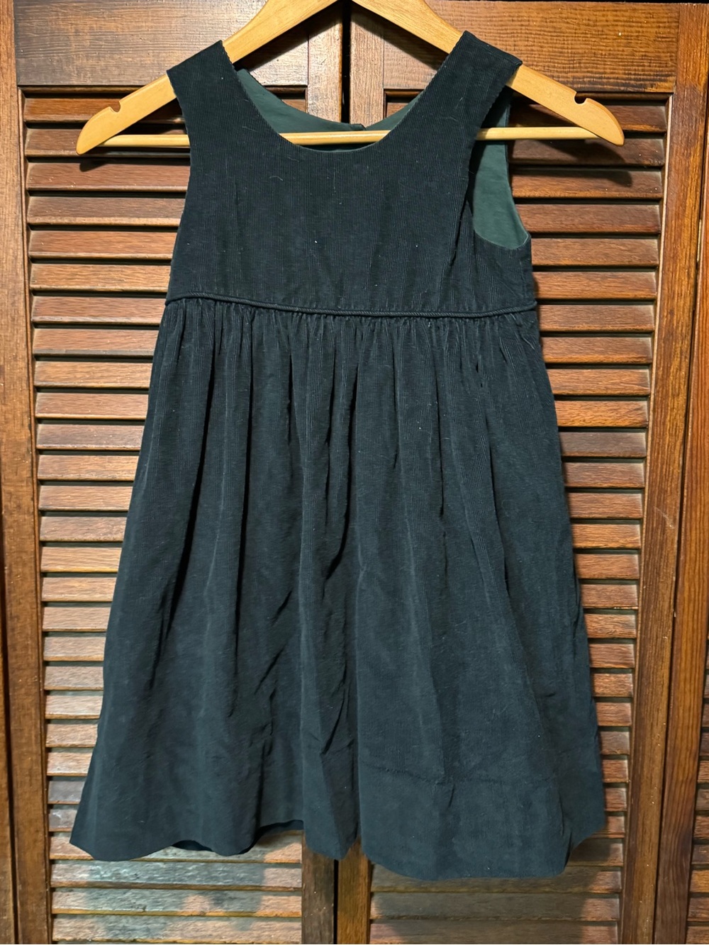 Vintage Lavender Blue - Hunter Green fine corduroy dress